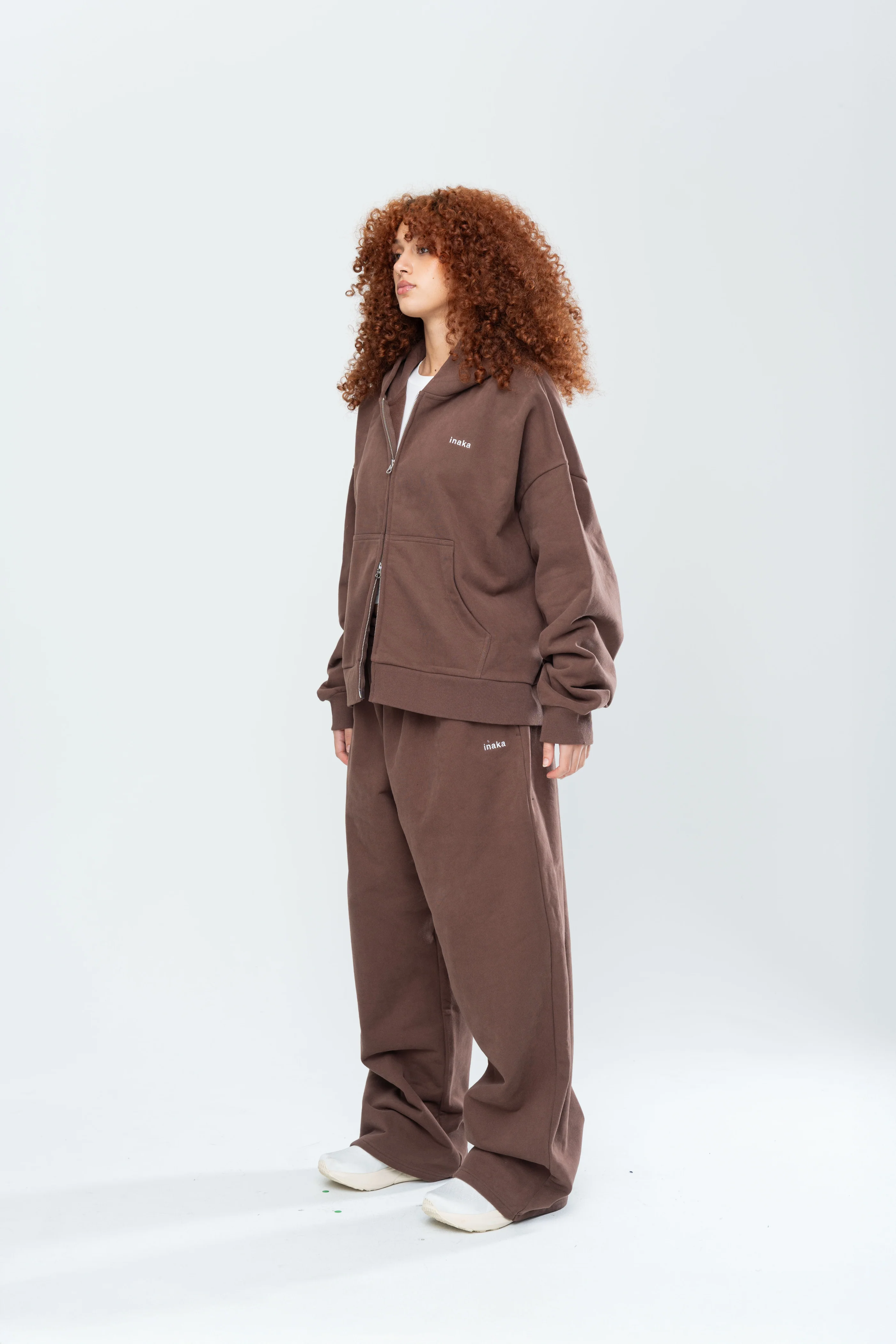 BASICS DOUBLE ZIP HOODIE - ESPRESSO - Image 11
