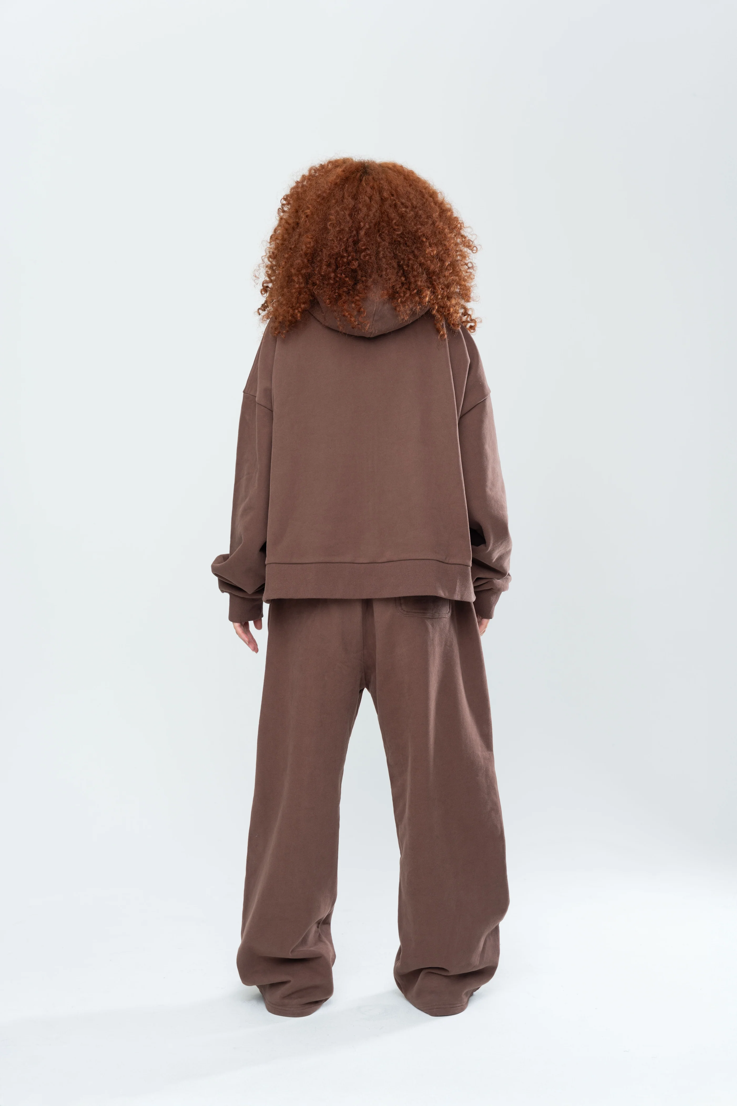 BASICS DOUBLE ZIP HOODIE - ESPRESSO - Image 8
