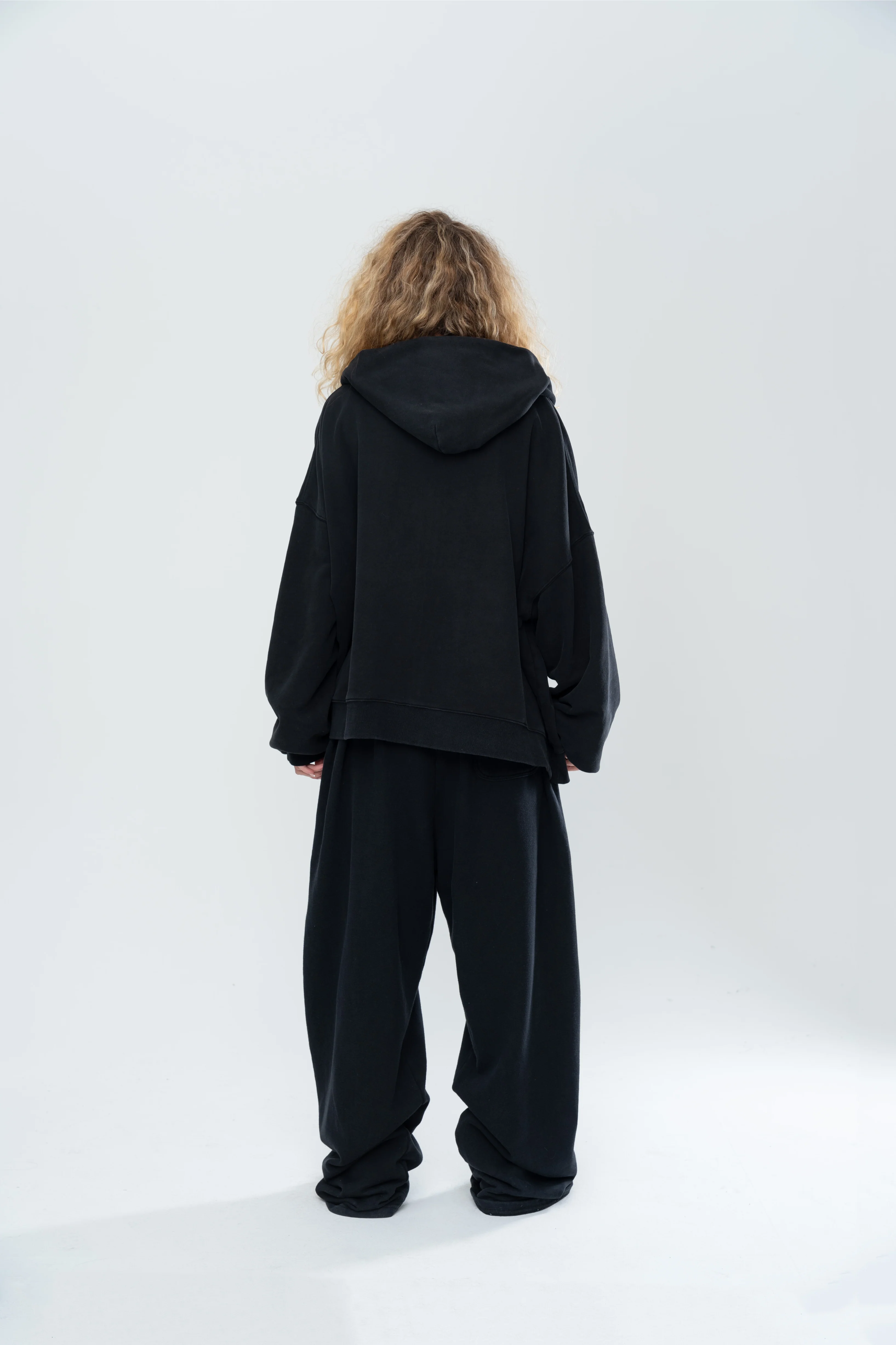 CLASSIC DOUBLE ZIP HOODIE - BLACK - Image 12