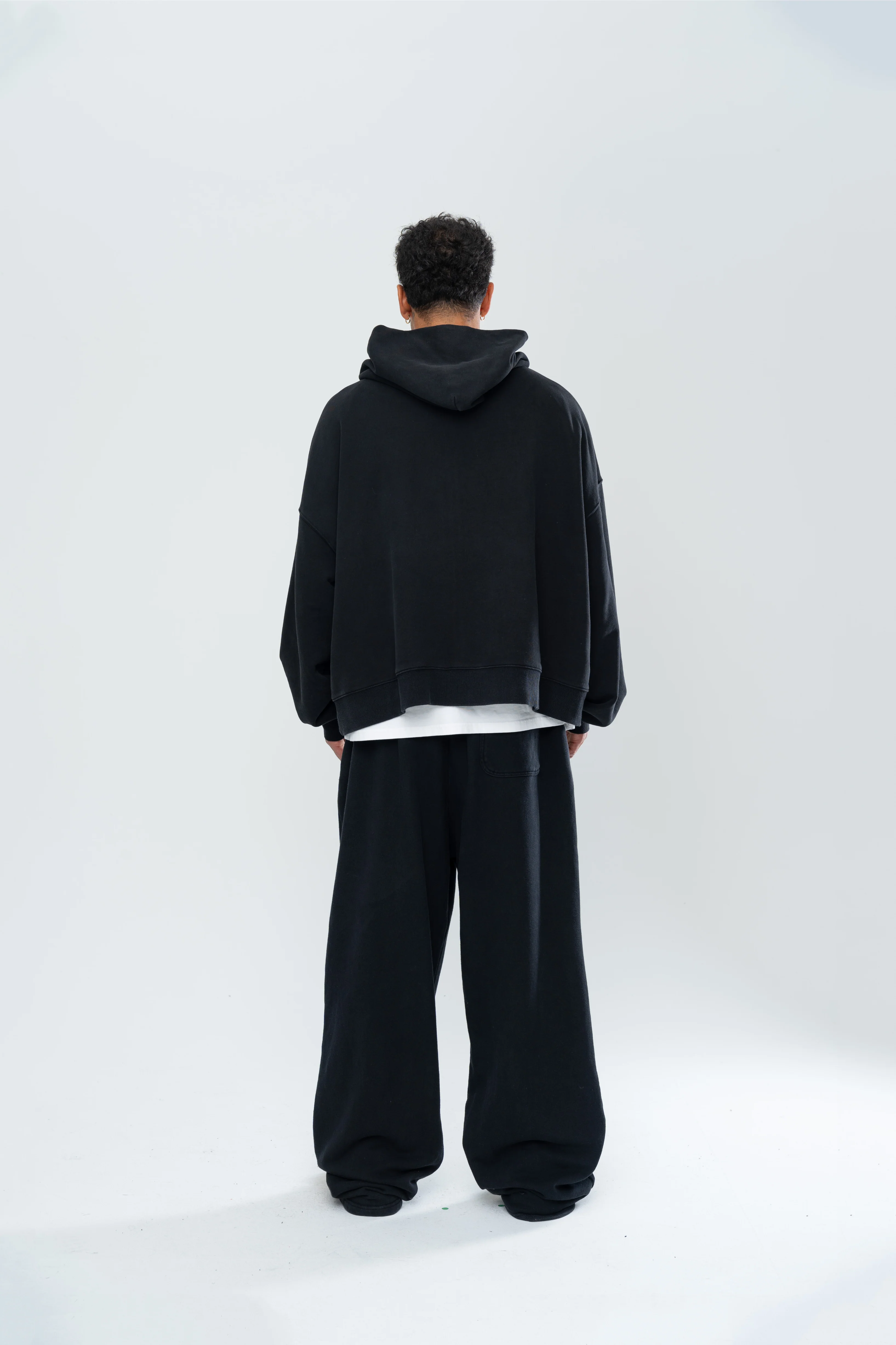 CLASSIC DOUBLE ZIP HOODIE - BLACK - Image 7