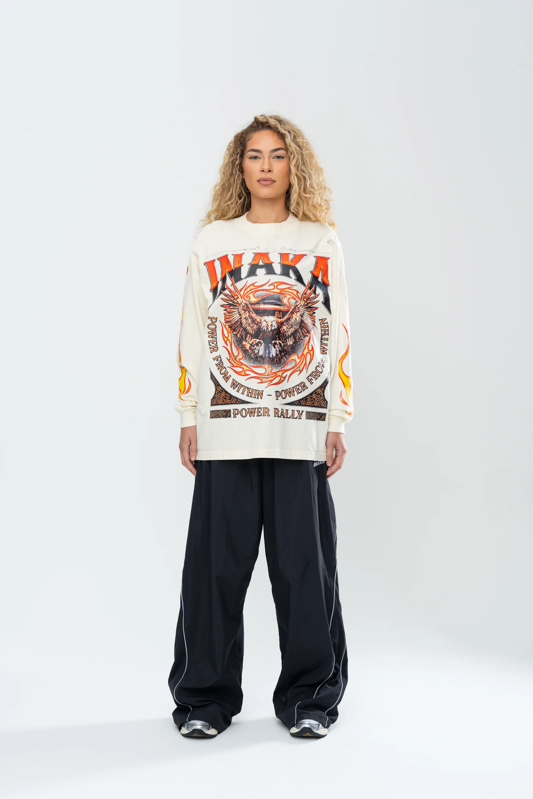 INAKA FLAME EAGLE LONG SLEEVE - CREAM - Image 3